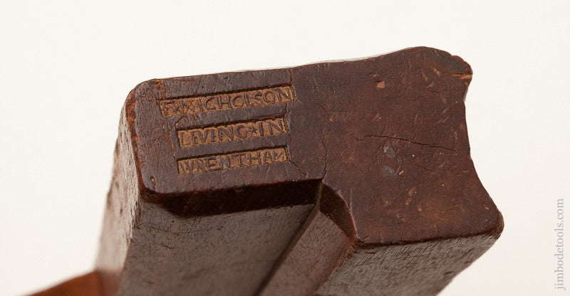 F. NICHOLSON LIVING IN WRENTHAM Molding Plane circa 1728-52 EXTRA FINE