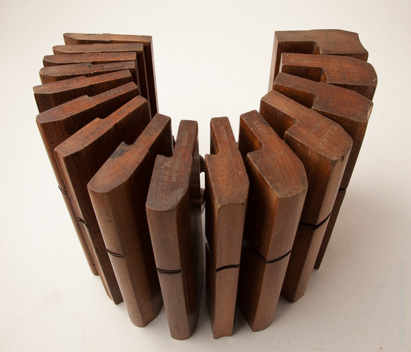 Matched Set of 15 Hollows & Rounds Moulding Planes by AMES London circa 1800-1846 EVENS 
