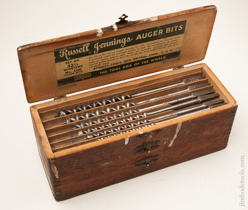 Complete Set of 13 RUSSELL JENNINGS Auger Bits in its Original 3 Tiered Box