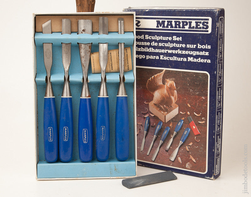 MARPLES No. M260 Wood Sculpture Set of Five Chisels in Original Box