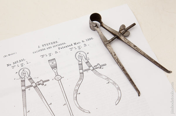 Five inch Inside Calipers by J. STEVENS A & T CO. CHICOPEE FALLS MASS. USA March 9, 1886 Patent