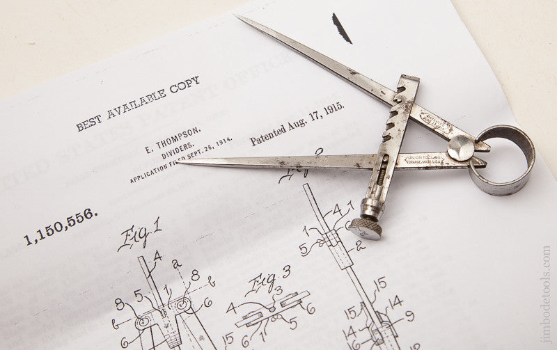 Six inch ELLIS August 17, 1915 Patent Dividers by UNION TOOL CO. 