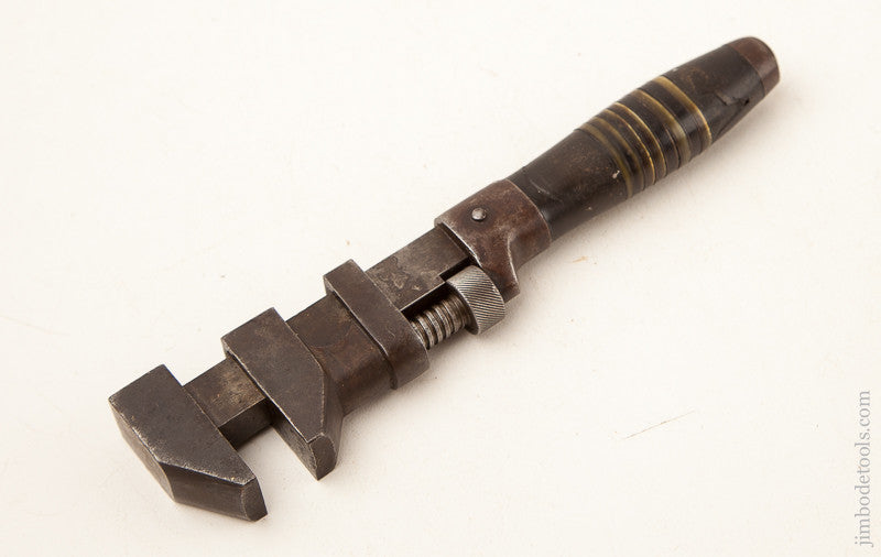 8 inch COES Style Wrench with Buffalo Horn Stacked Handle CRISP!