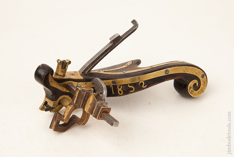 STUNNING Dated 1852 Ornate Coach maker's Plow Plane 
