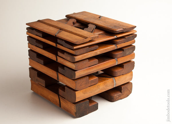 Complete Set of 18 Hollows & Rounds Moulding Planes by HIELDS NOTTINGHAM circa 1830-81 