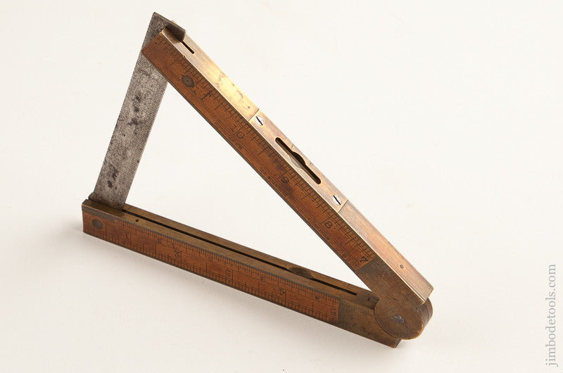 Twelve inch Boxwood and Brass CHAPIN STEPHENS & CO. Number 036 Combination Rule/Level/Bevel 