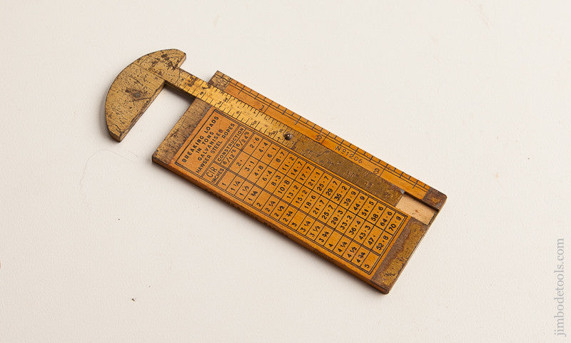 Extra Fine RABONE No. 1206 Boxwood and Brass Caliper Rope Gauge 