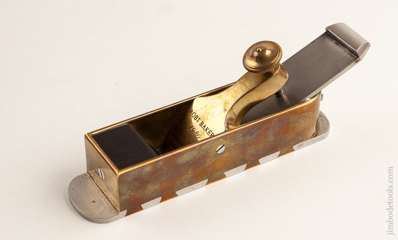 BEAUTIFUL Brass and Steel 1 3/4 x 7 1/8 inch Mitre Plane by ROBT BAKER 1980