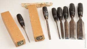 Extra Fine! Set of Seven STANLEY No. 40 Composition Handle Chisels