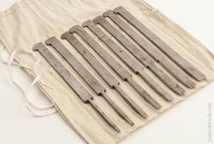 User Set of 8 Graduated Plow Plane Irons by A. HILDICK SHEFFIELD in Roll