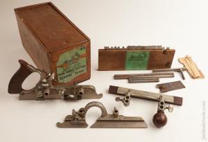 STANLEY No. 45 Combination Plane 100% COMPLETE in Original Wooden Box Type 6 circa 1895-1896 NEAR MINT!