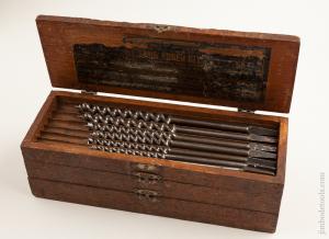 RARE! Complete Set of 14 RUSSELL JENNINGS Auger Bits in its Original 3 Tiered Box 