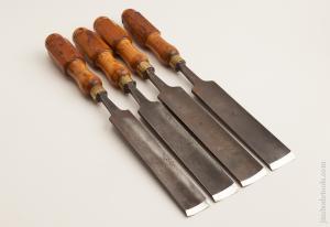 Great Set of Four MARPLES Gouges with London Pattern Boxwood Handles
