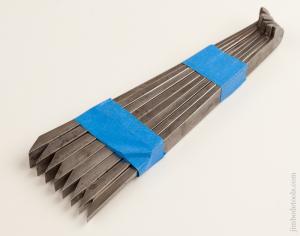 18th Century Matched Set of 8 JAMES CAM Graduated Plow Plane Irons