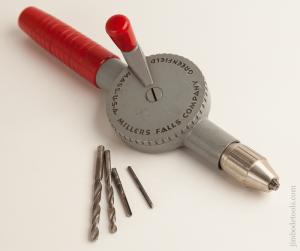 MILLERS FALLS Egg Beater Hand Drill with Four Bits