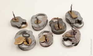 Seven Antique Iron Padlocks with Keys for Wine Cellar   74711 - 74711