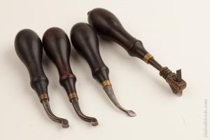 Four GOMPH Rosewood Handled Leather Tools EXTRA FINE   74953