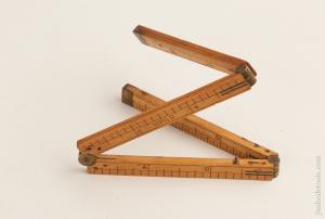 STANLEY No. 69 Boxwood & Brass One Foot Four Fold Carpenter's Rule FINE     75040
