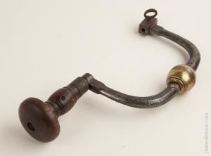 18th Century Iron Brace with Engraved Brass Ball     75462R