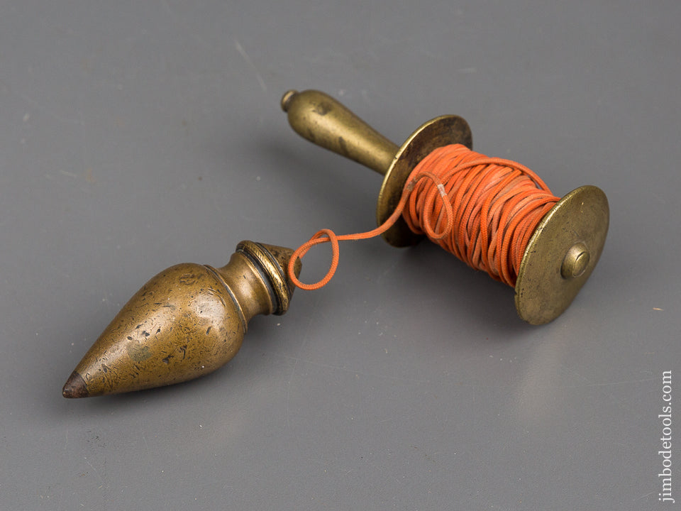 Beautiful Brass Plumb Bob with Shapely Reel - 47147