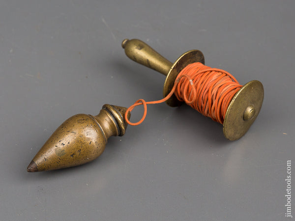 Beautiful Brass Plumb Bob with Shapely Reel - 47147