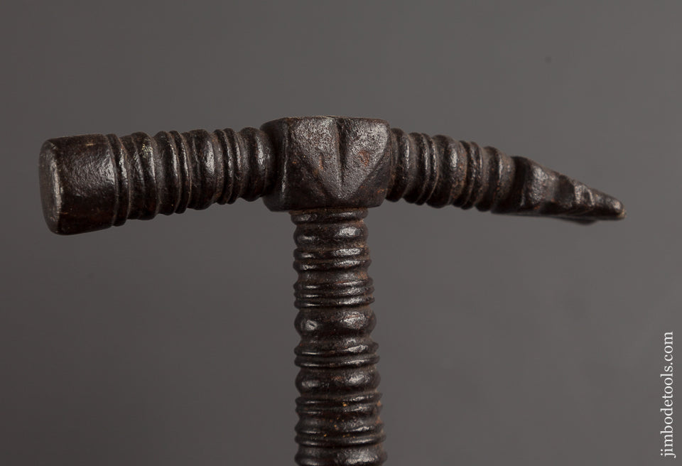 Early and Ornate Glazier's Hammer Dated 1707 Measuring 6 3/8 by 4 1/4 inches - 91265U