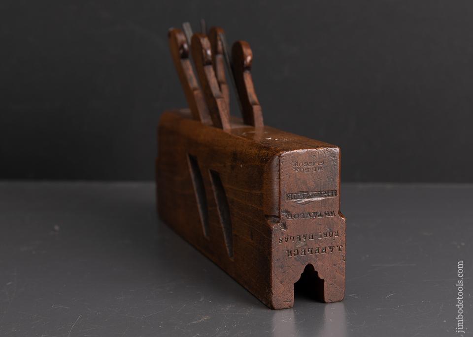 Fabulous Quadruple Iron Scottish Gothic Sash Moulding Plane by WILSON GLASGOW - EXCALIBUR 49