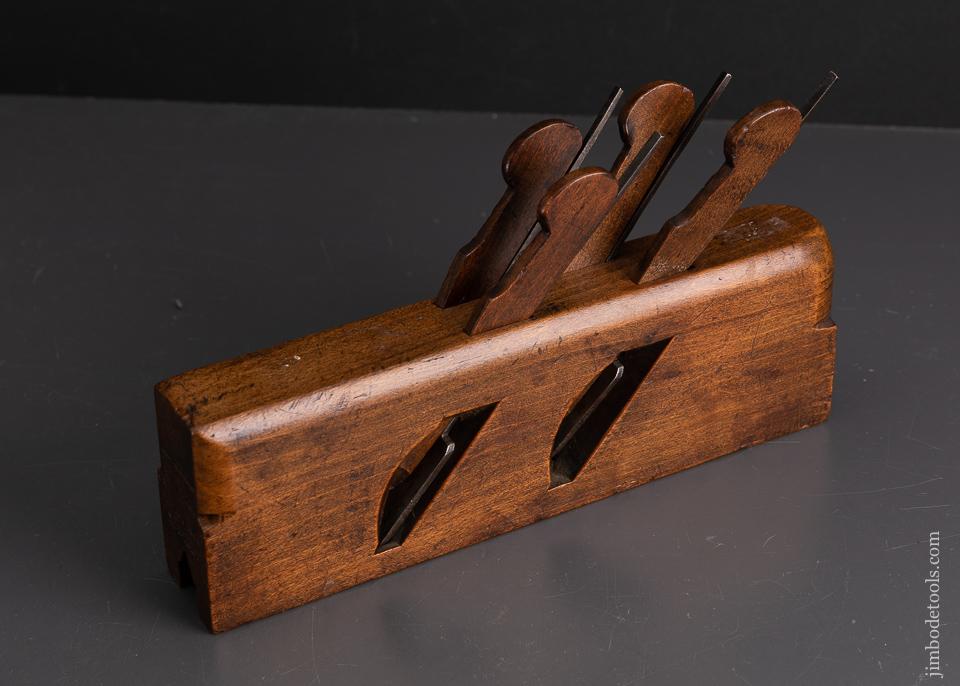 Fabulous Quadruple Iron Scottish Gothic Sash Moulding Plane by WILSON GLASGOW - EXCALIBUR 49