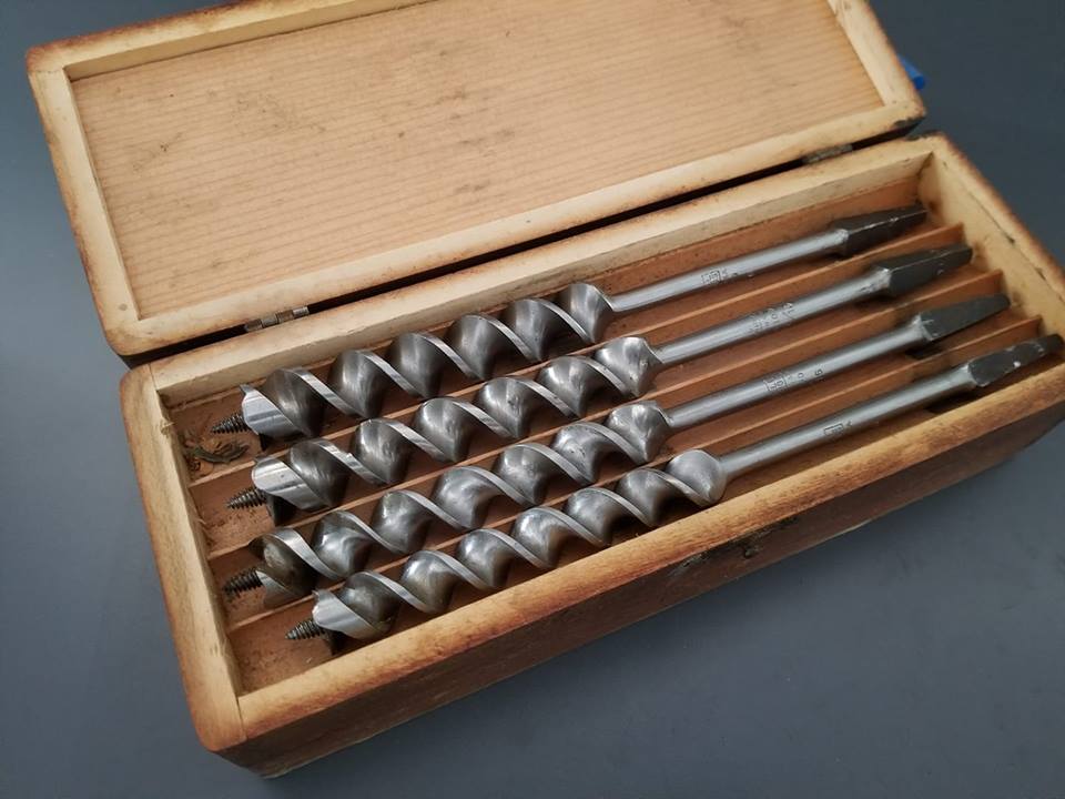 Complete Set of 13 RUSSELL JENNINGS Auger Bits in Original 3 Tiered Box - 82893