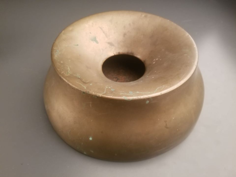 Brass Cuspidor with Cast Iron Insert with AUBURN NY Logo - 89913