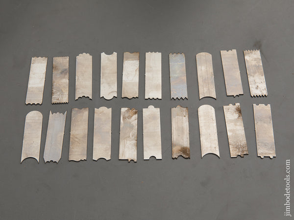 Full Set! of 20 Cutters for STANLEY No. 66 Hand Beader, No. 69 Hand Beader, and No. 72 1/2 Chamfer Plane with Beading Attachment - 71788M