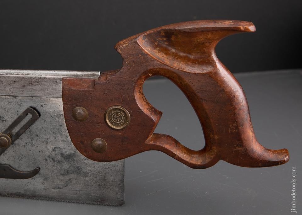 Very Rare! DISSTON No. 9 REGAN Patent Back Saw with Depth Stop - EXCALIBUR 56