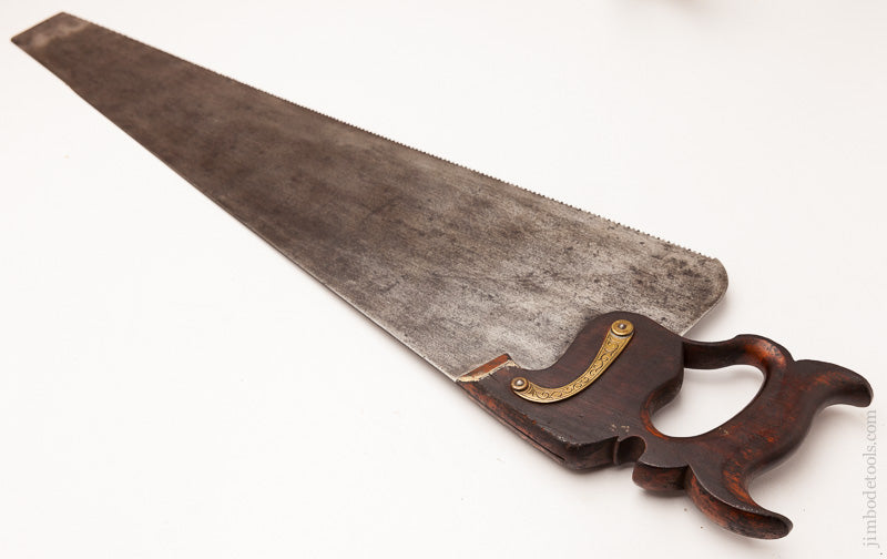 Eight point 26 inch Crosscut Hand Saw with RARE Patented Handle WILLIAM McNIECE - 57573