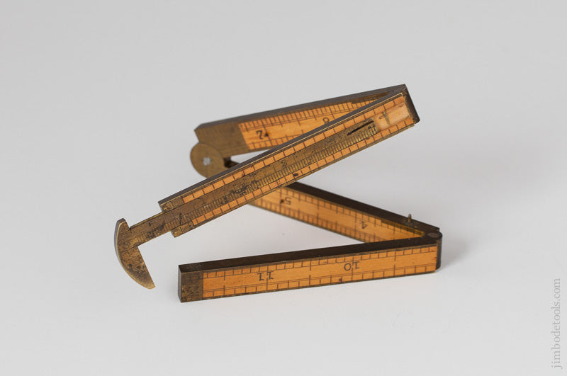 Rare! Dead Mint STEPHENS No. 99 Boxwood and Brass Caliper Rule - 59089U