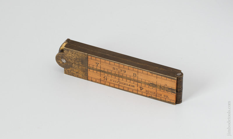Rare! Dead Mint STEPHENS No. 99 Boxwood and Brass Caliper Rule - 59089U