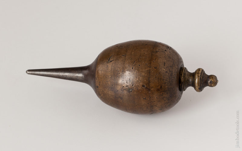 Signed 18th Century 2.4 pound 6 inch Brass Plumb Bob - 59090U