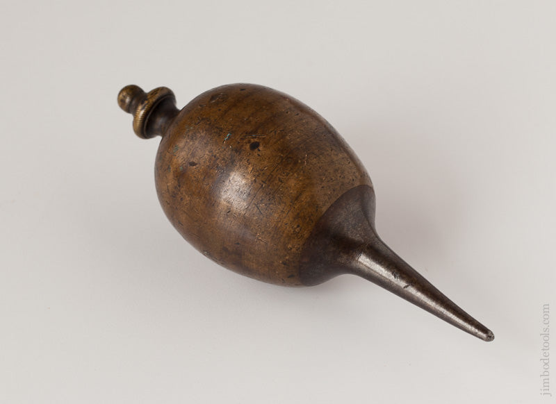 Signed 18th Century 2.4 pound 6 inch Brass Plumb Bob - 59090U