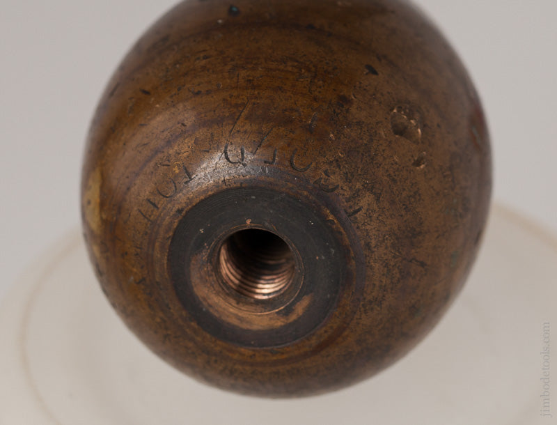 Signed 18th Century 2.4 pound 6 inch Brass Plumb Bob - 59090U