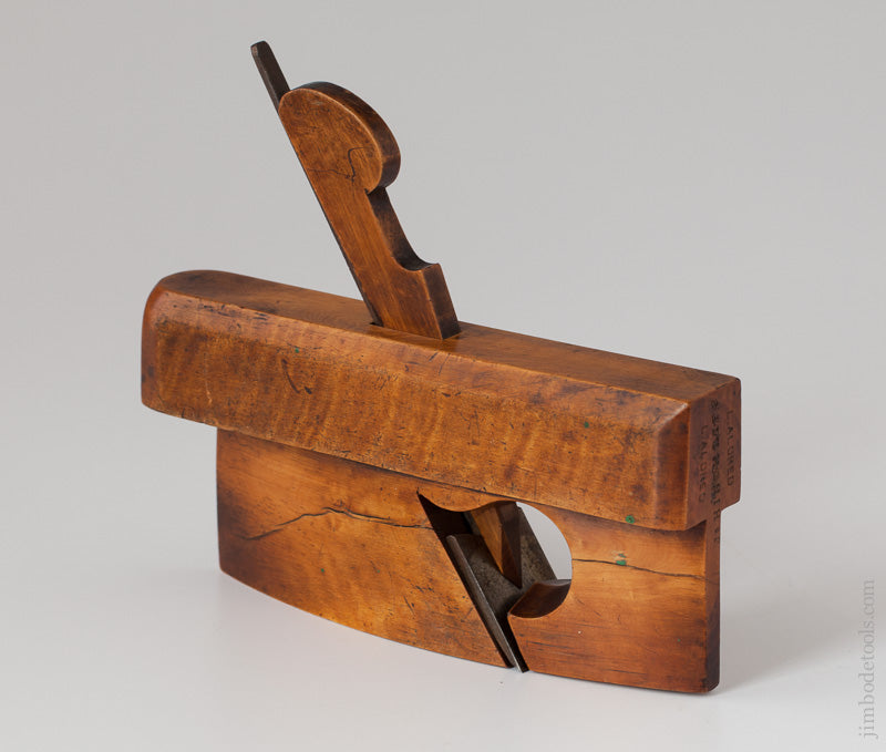 Amazing Boxwood Curved Rabbet Plane by WM. TA??? - 59144U