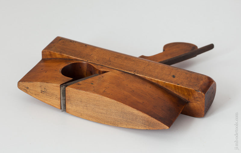 Amazing Boxwood Curved Rabbet Plane by WM. TA??? - 59144U