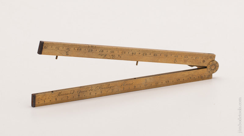 Fancy Brass Pied du Roi (Foot of the King) with Ornate Hinge by CHARLES JOSEPH MEURAND circa 1771-94 - 59402U