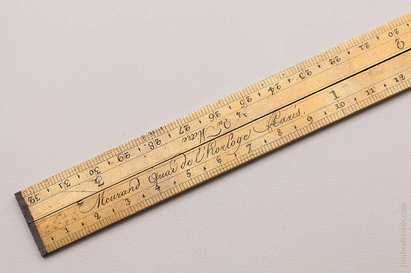 Fancy Brass Pied du Roi (Foot of the King) with Ornate Hinge by CHARLES JOSEPH MEURAND circa 1771-94 - 59402U