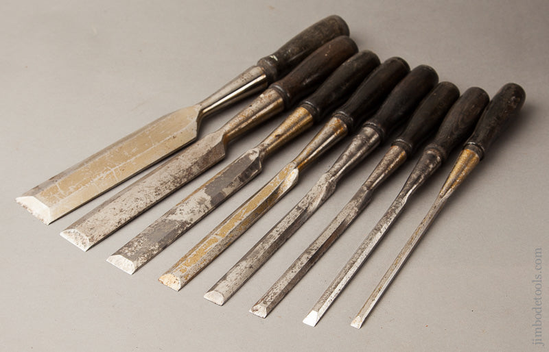 Extra Fine! Set of Eight Bevel Back Chisels by WINCHESTER - 60789Rr