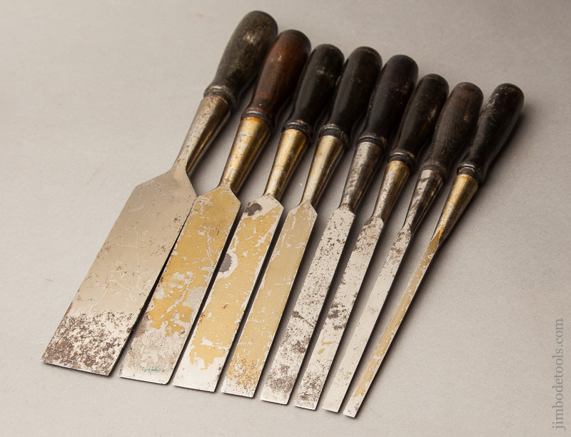 Extra Fine! Set of Eight Bevel Back Chisels by WINCHESTER - 60789Rr