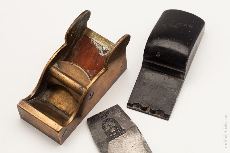 Beautiful! 1 3/4 x 3 1/2 inch Gun Metal and Ebony Chariot Plane - 61243R