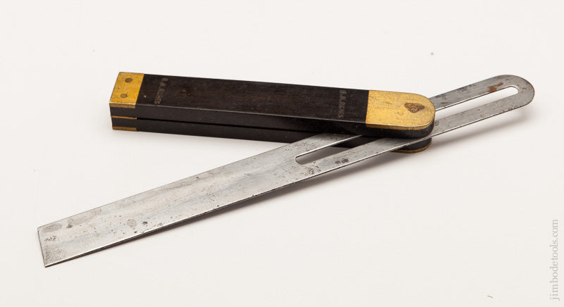 Near Mint 12 inch Ebony & Brass Bevel by TYZACK - 61267R