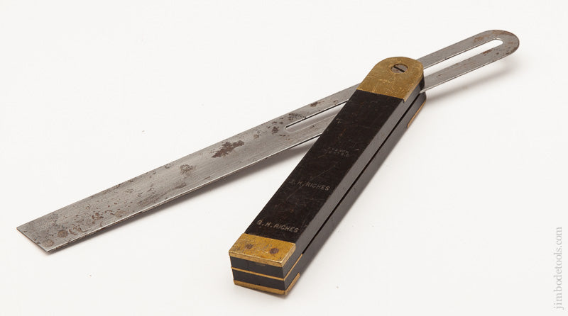 Near Mint 12 inch Ebony & Brass Bevel by TYZACK - 61267R