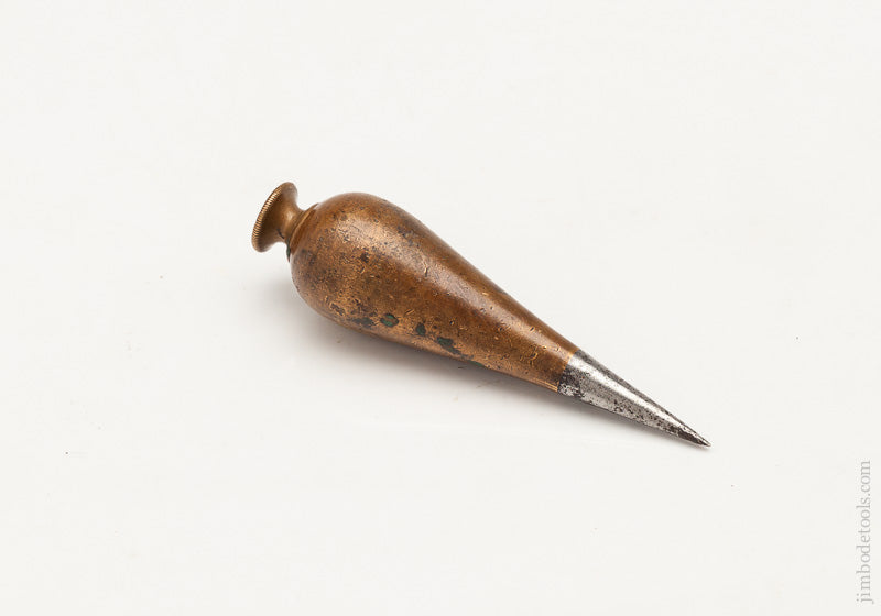 4 3/4 inch 10 1/2 ounce Brass and Steel Plumb Bob by H.A. W??S BOSTON - 61741R