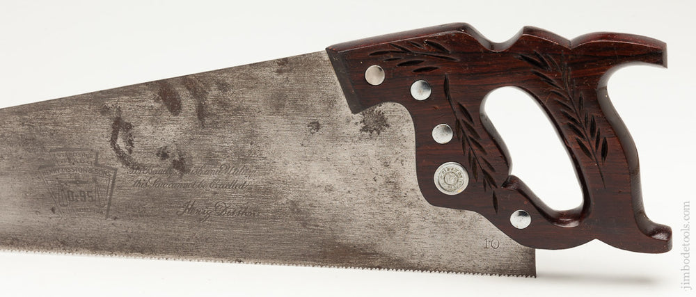 10 point 26 inch Crosscut DISSTON D-95 Hand Saw with Rosewood Handle - 62416