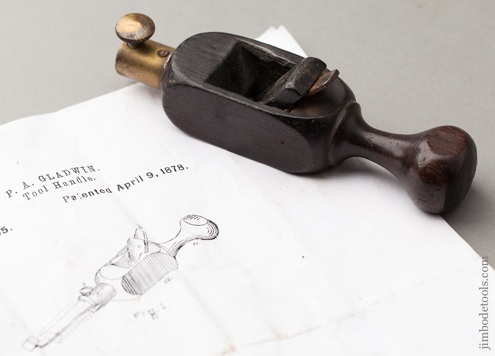 Rare GLADWIN Patent Miniature Rosewood Plane Combination Tool - 62579R
